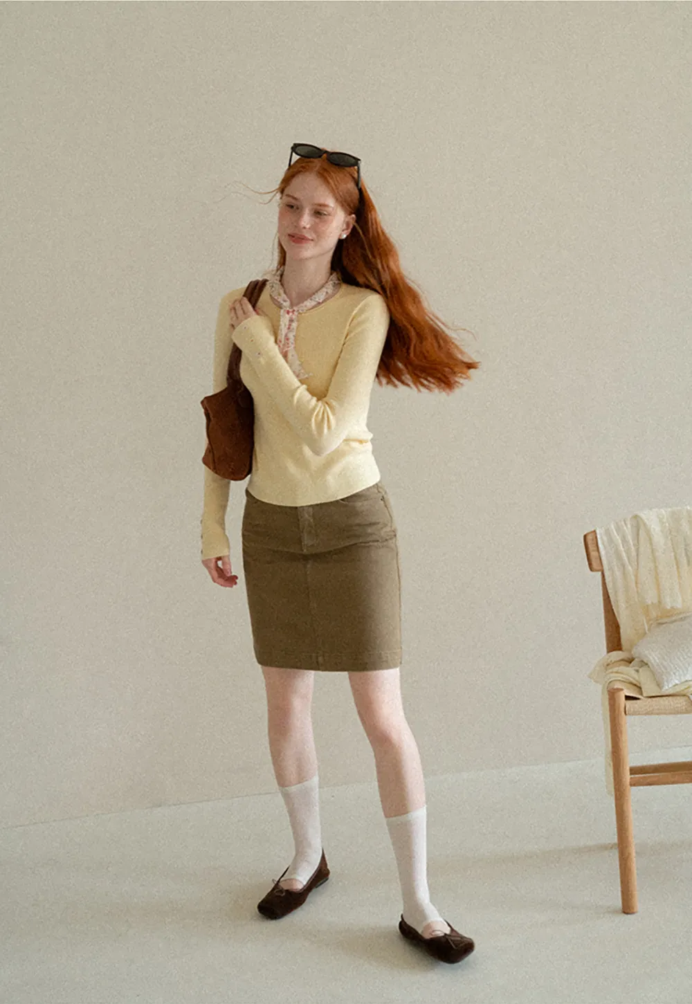 A-Line High Waist Denim Skirt