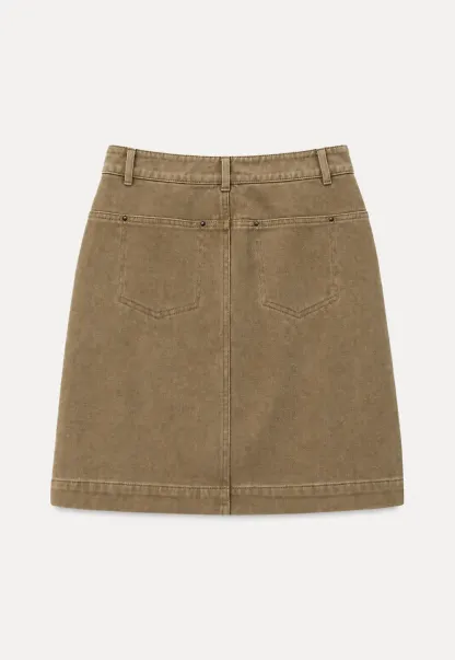 A-Line High Waist Denim Skirt