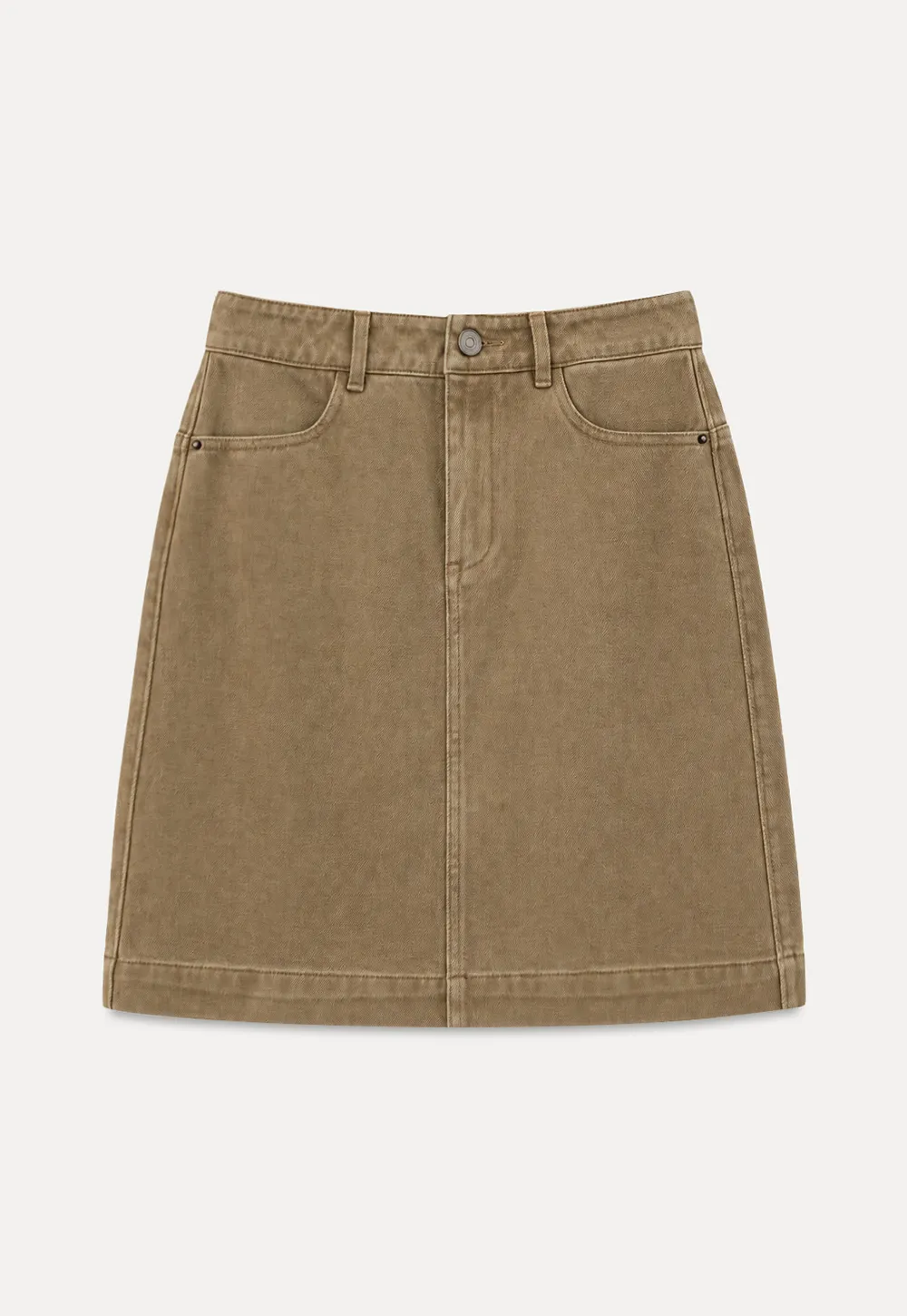 A-Line High Waist Denim Skirt