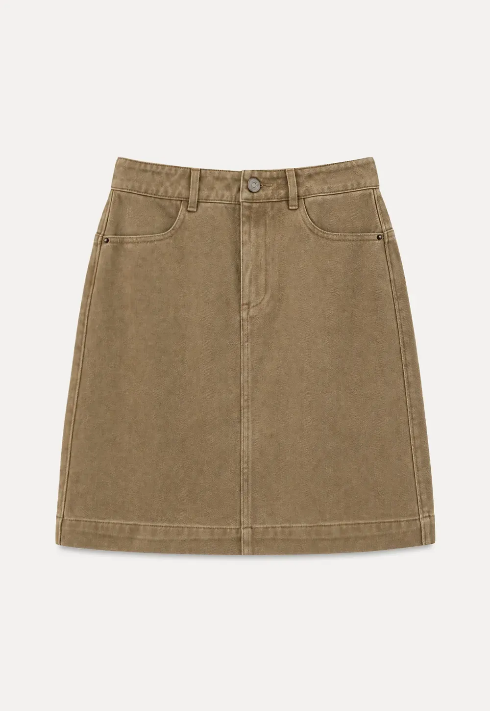 A-Line High Waist Denim Skirt