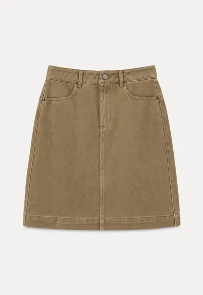 A-Line High Waist Denim Skirt