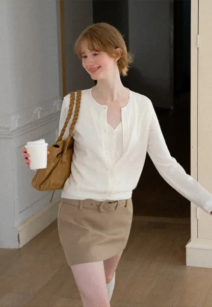 High Waist Belted A Line Skirt
