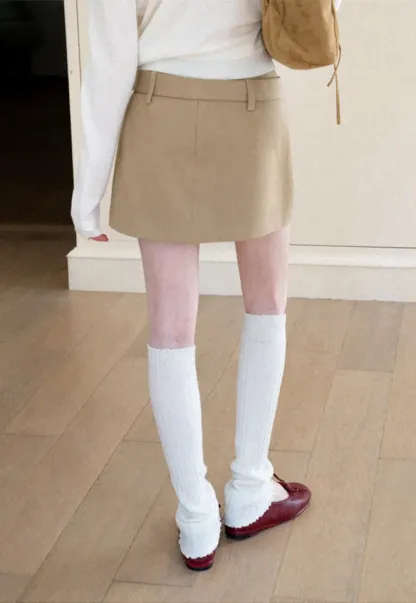 High Waist Belted A Line Skirt