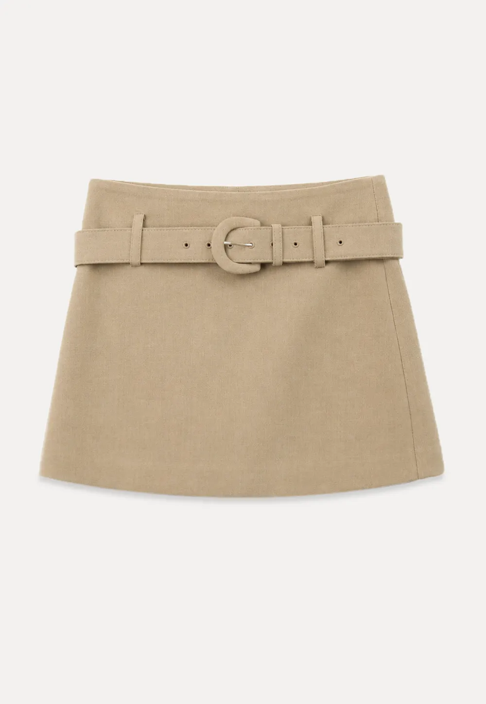 High Waist Belted A Line Skirt