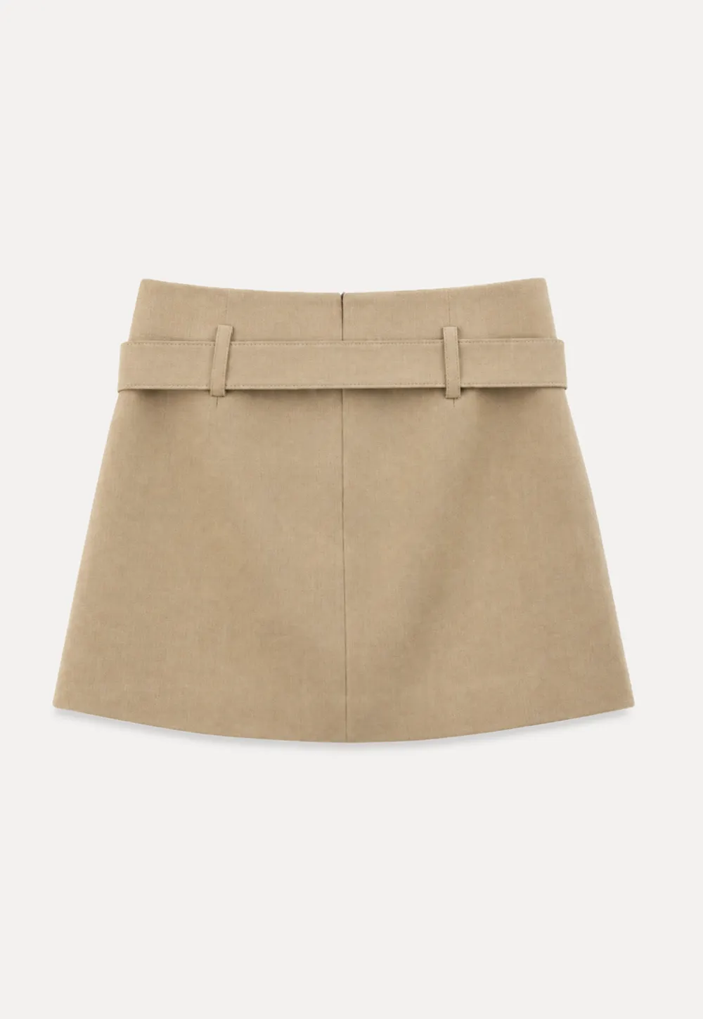 High Waist Belted A Line Skirt