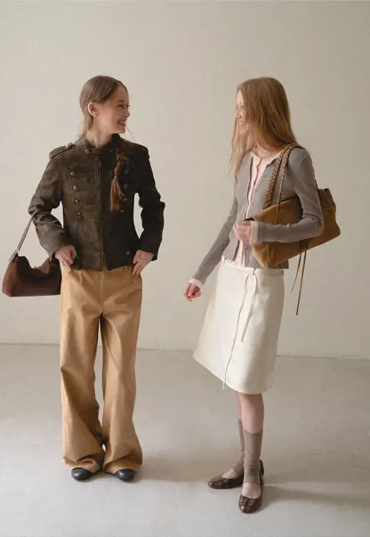 High Waist A Line Skirt with Tie Belt