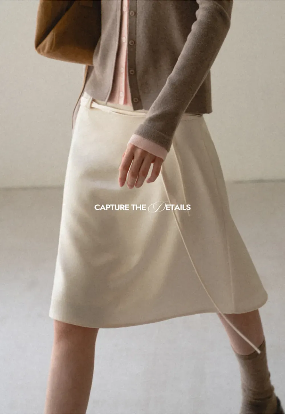 High Waist A Line Skirt with Tie Belt
