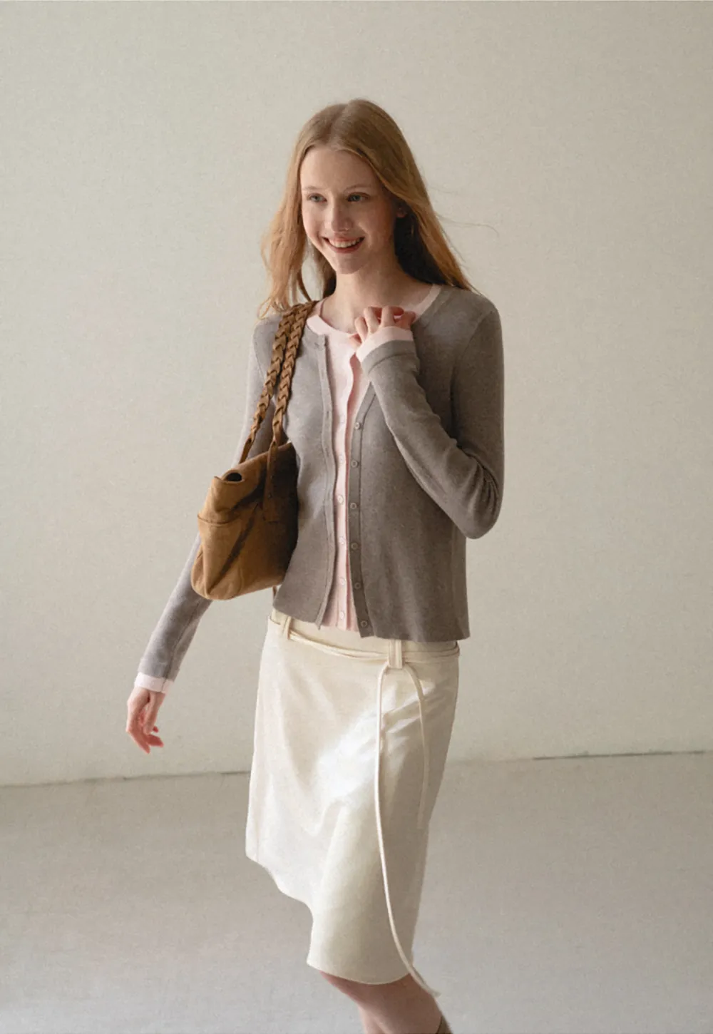 High Waist A Line Skirt with Tie Belt