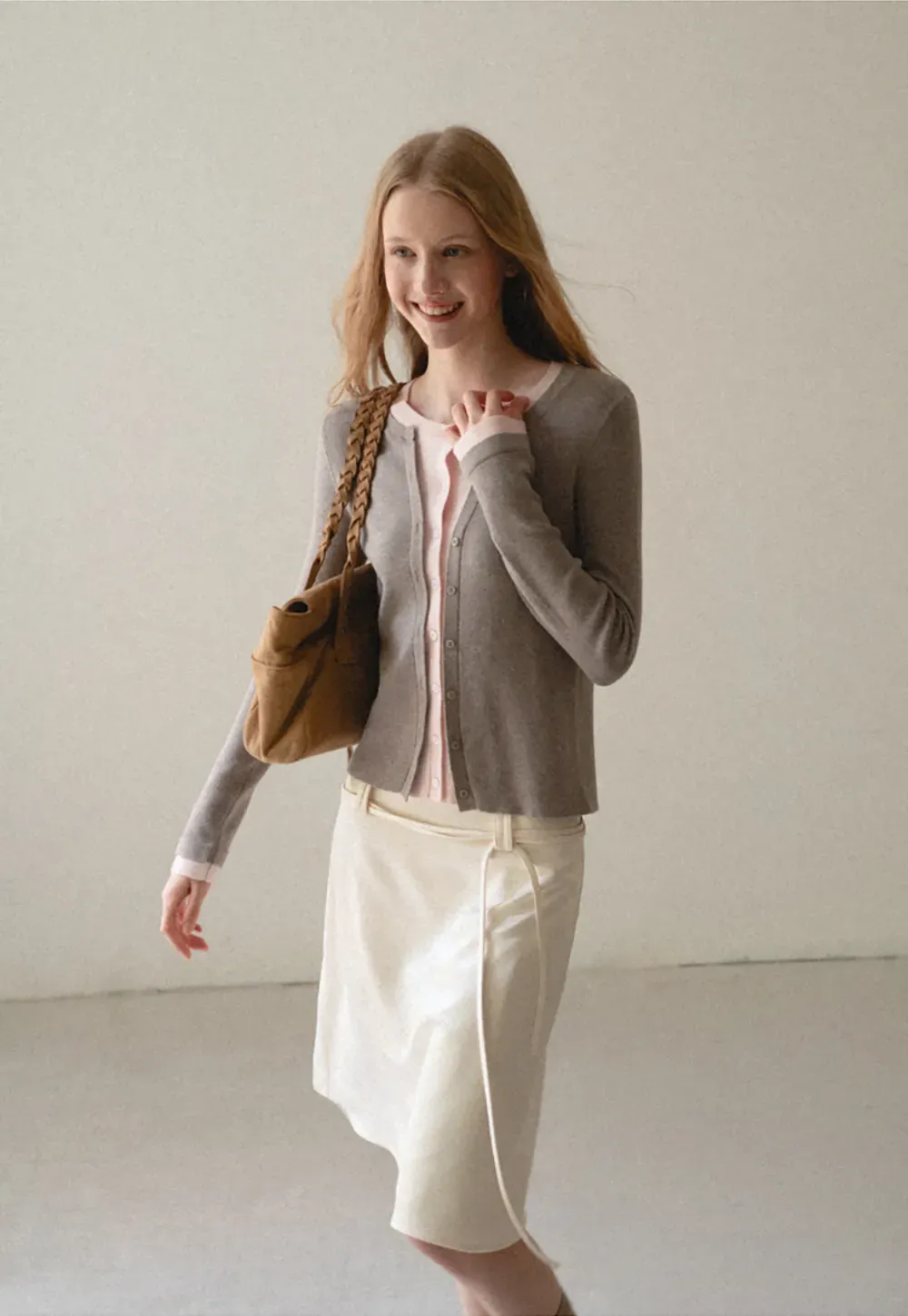 High Waist A Line Skirt with Tie Belt