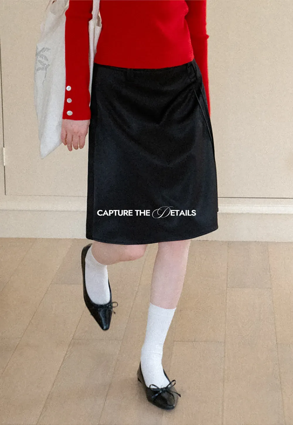 High Waist A Line Skirt with Tie Belt