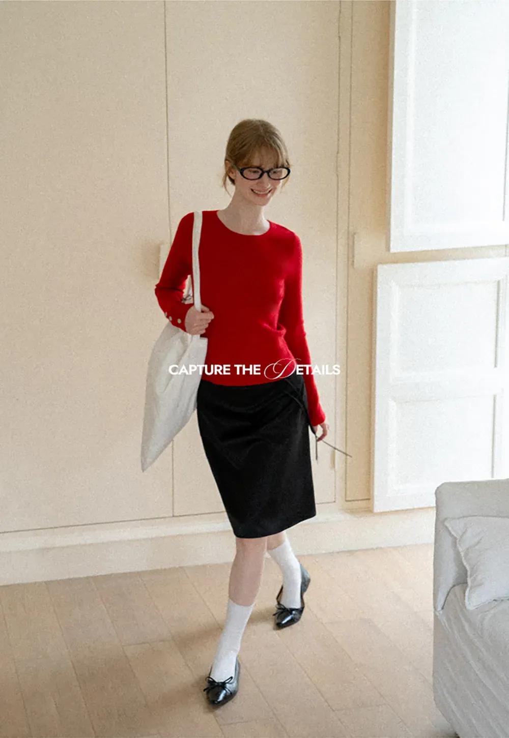 High Waist A Line Skirt with Tie Belt