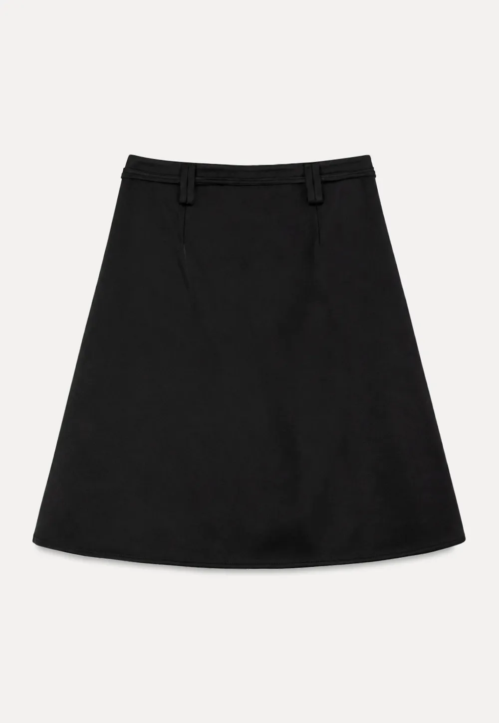 High Waist A Line Skirt with Tie Belt