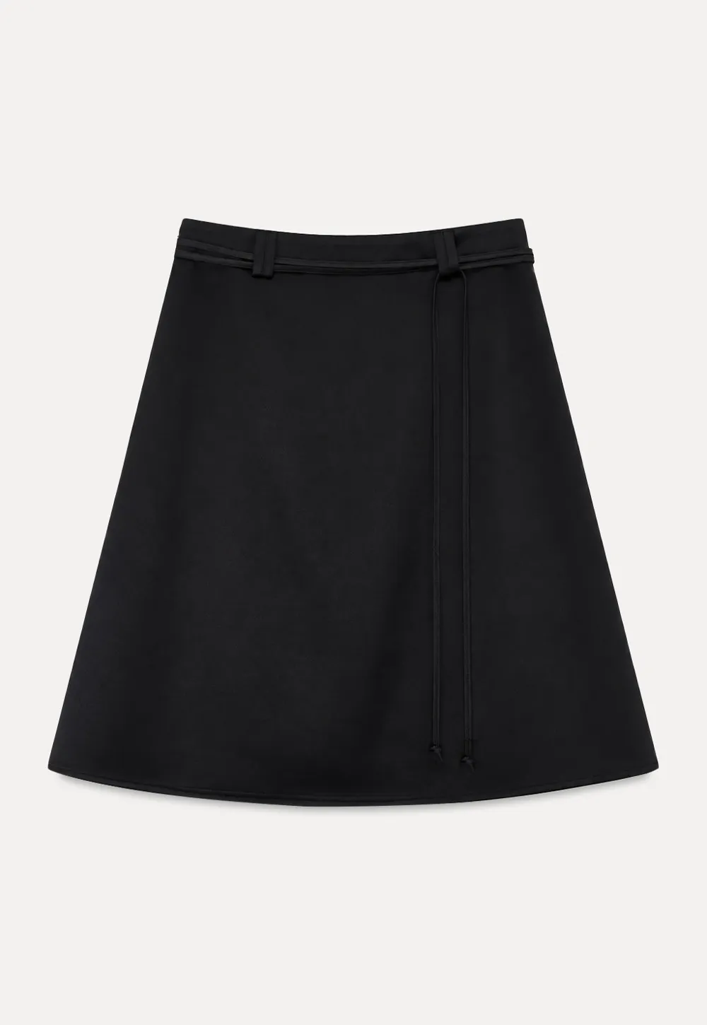 High Waist A Line Skirt with Tie Belt