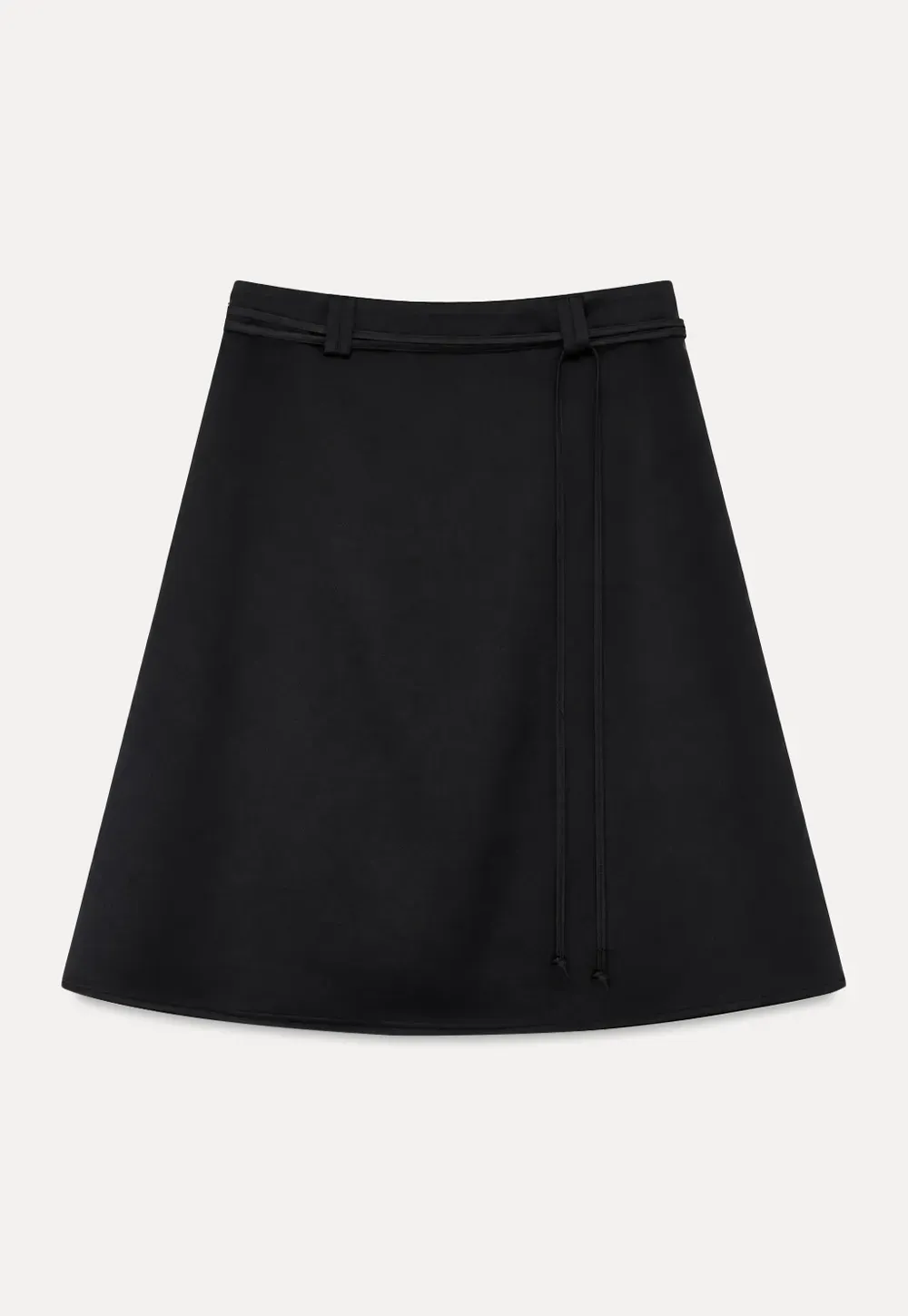 High Waist A Line Skirt with Tie Belt