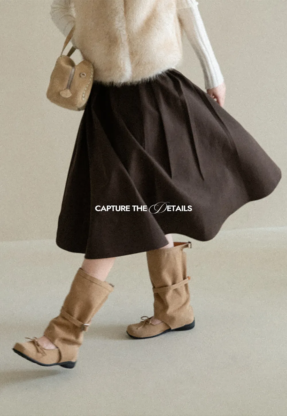 A-Line Pleated Midi Skirt