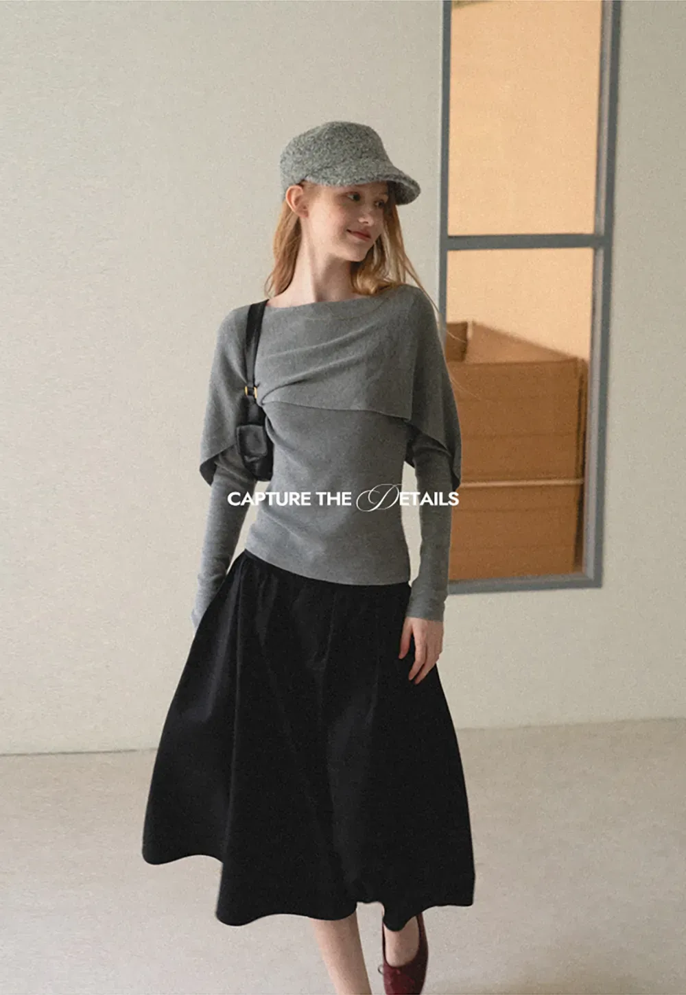 A-Line Pleated Midi Skirt