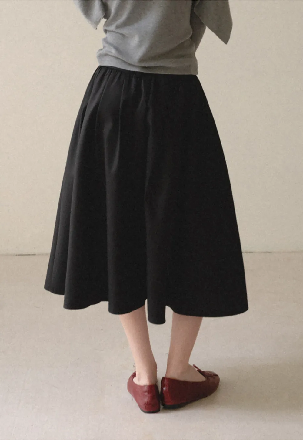 A-Line Pleated Midi Skirt