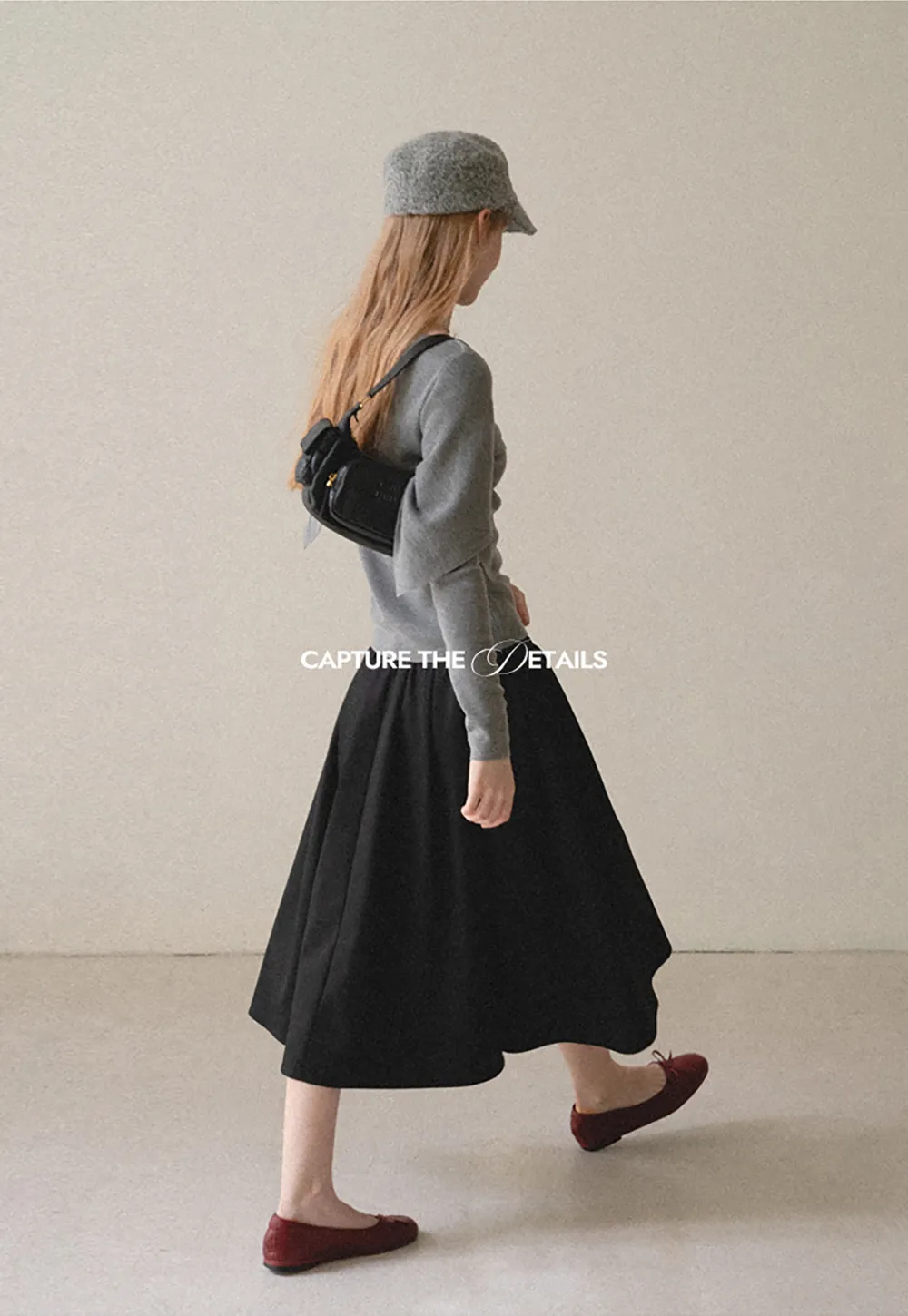 A-Line Pleated Midi Skirt