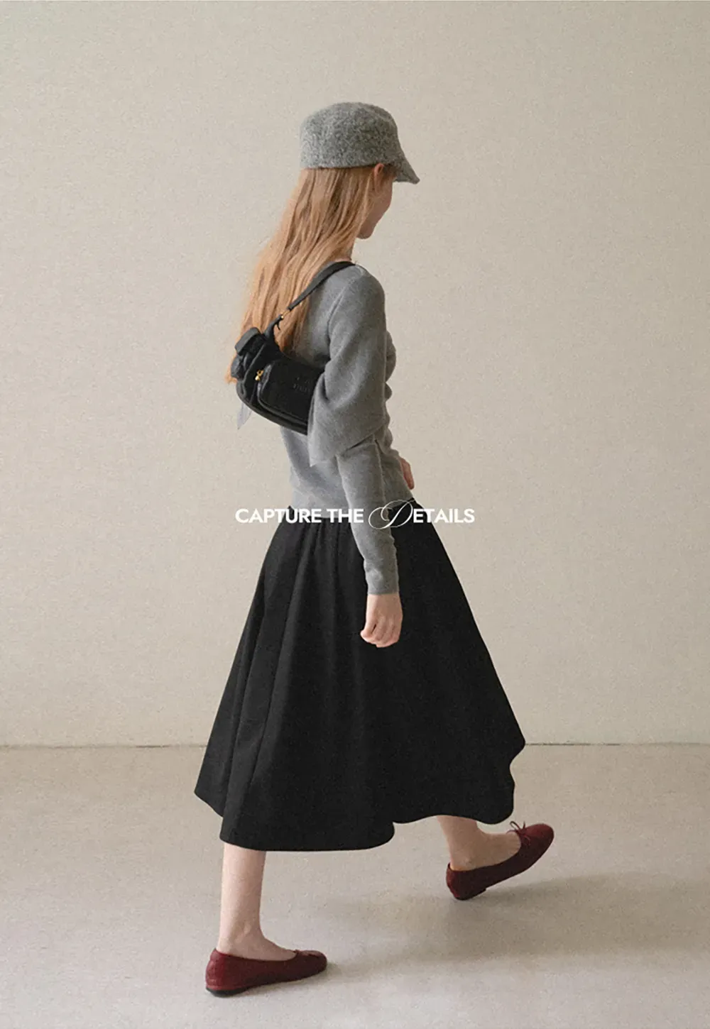 A-Line Pleated Midi Skirt