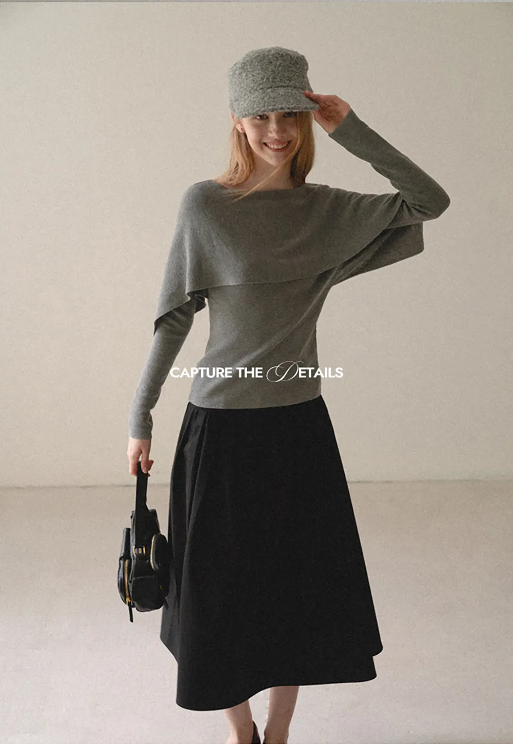 A-Line Pleated Midi Skirt