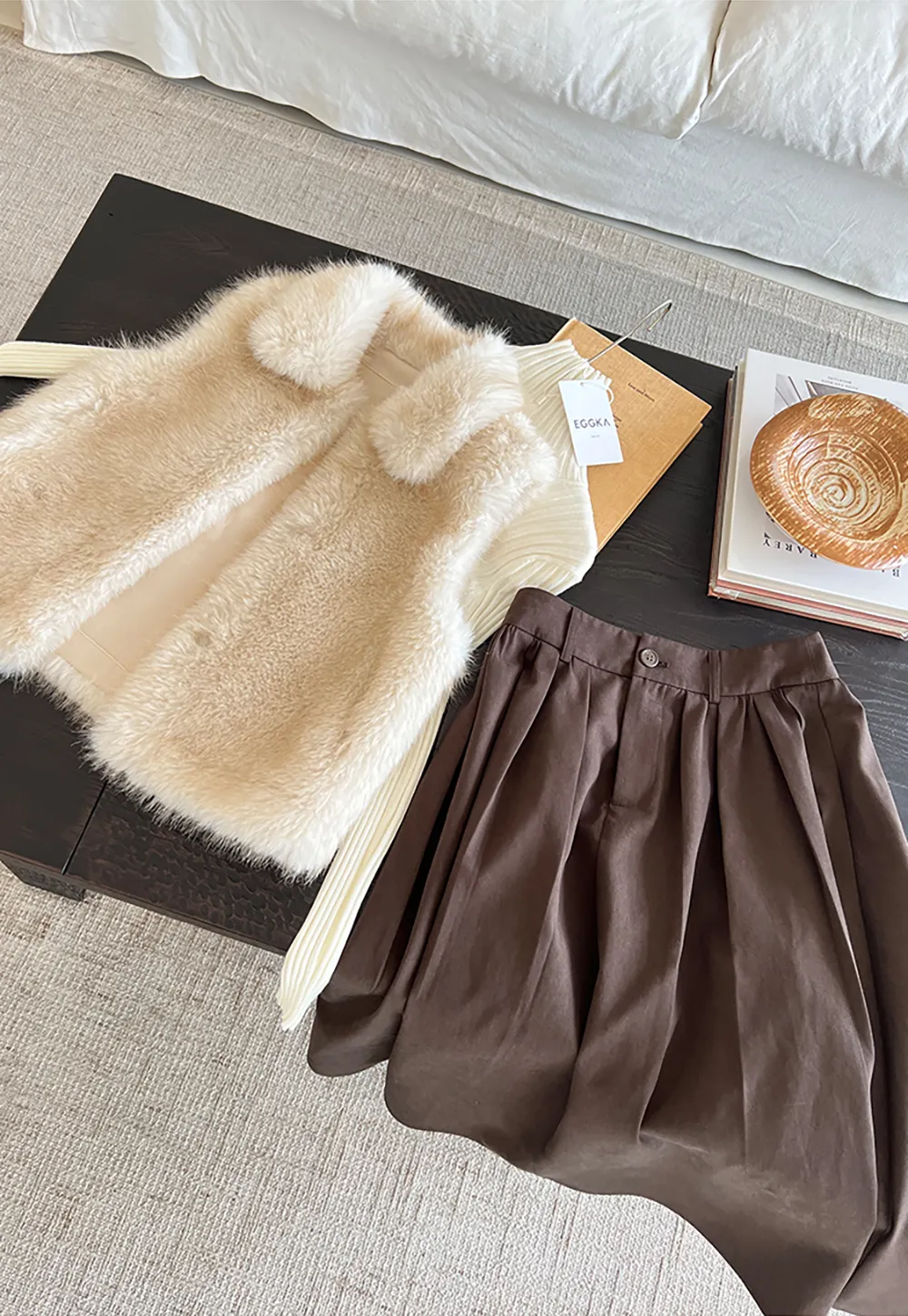 A-Line Pleated Midi Skirt