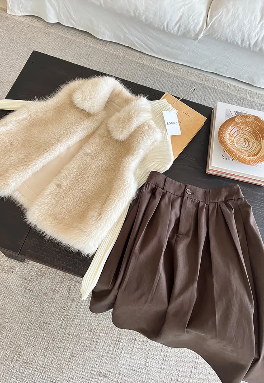 A-Line Pleated Midi Skirt