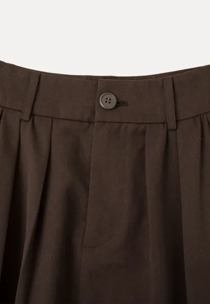 A-Line Pleated Midi Skirt