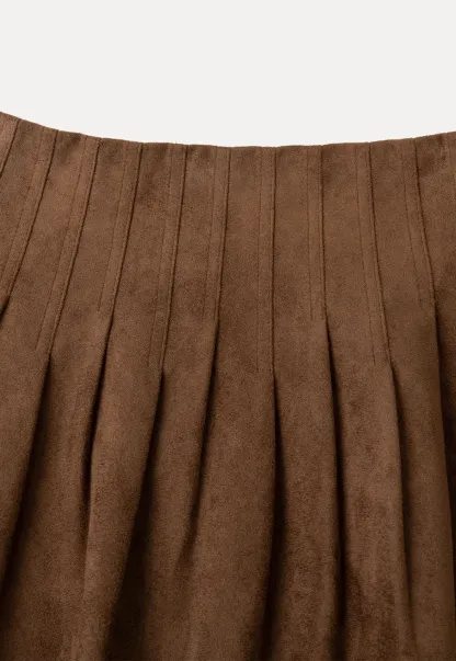 Pleated Skirt with Laser Cut Floral Hem