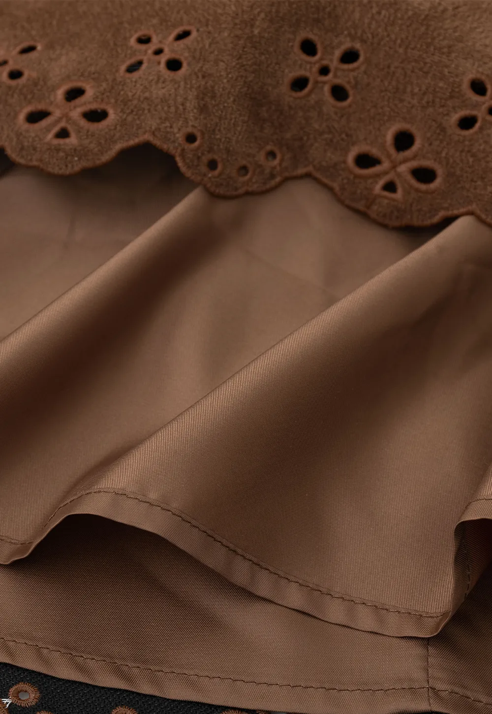 Pleated Skirt with Laser Cut Floral Hem