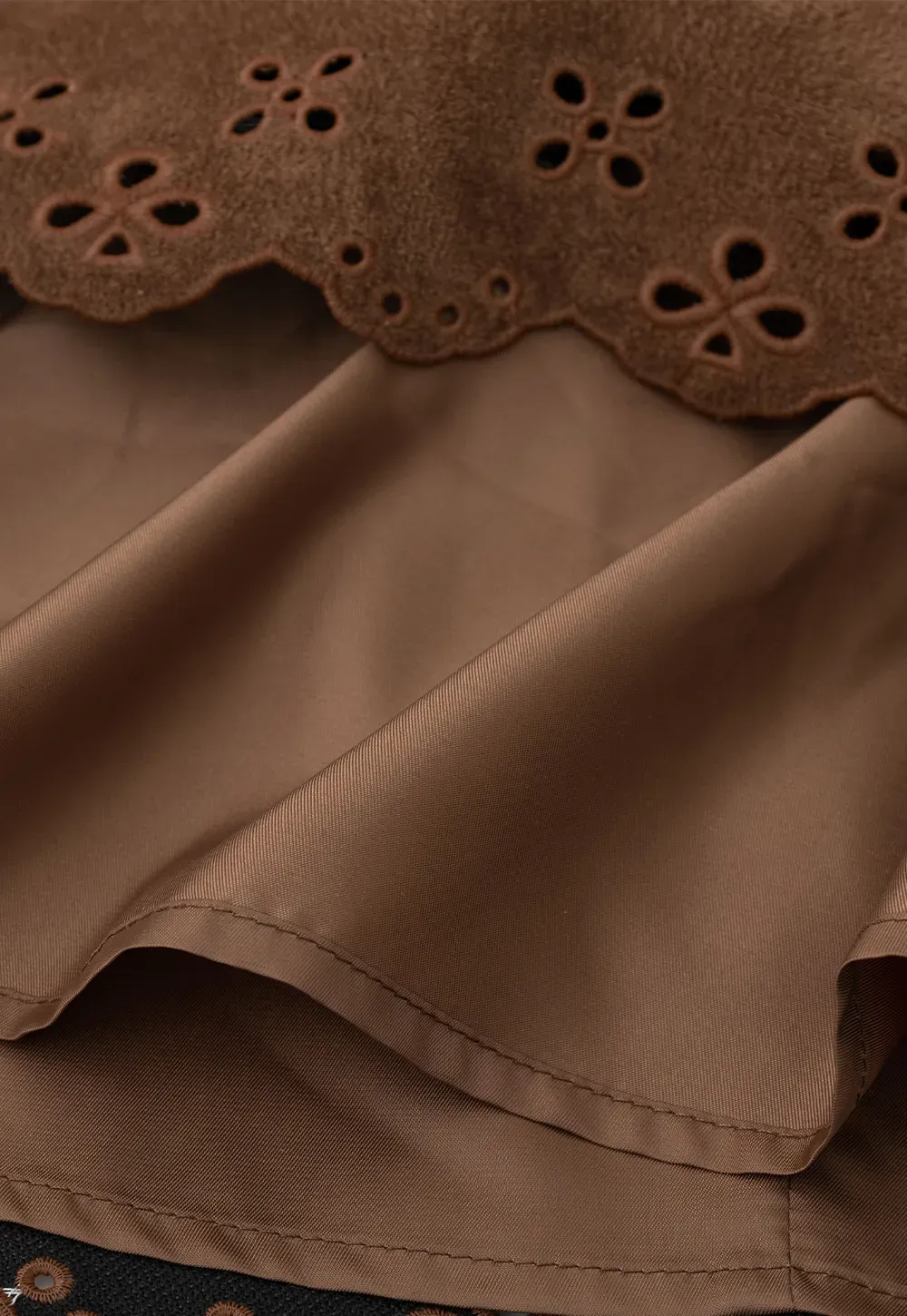 Pleated Skirt with Laser Cut Floral Hem