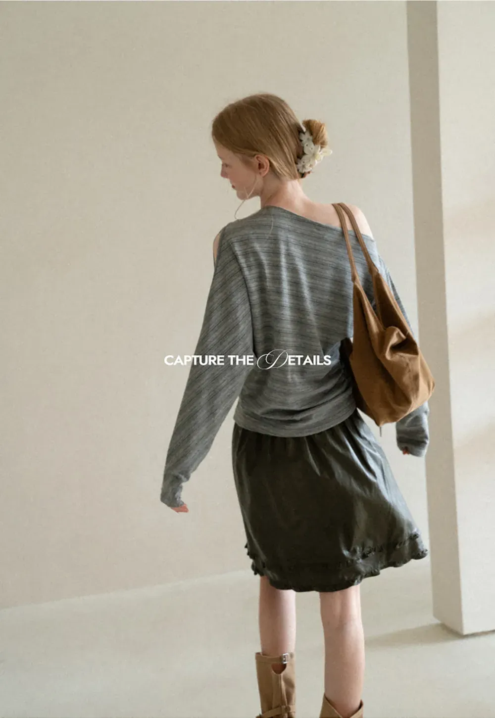 Ruffled Hem Pleated Skirt