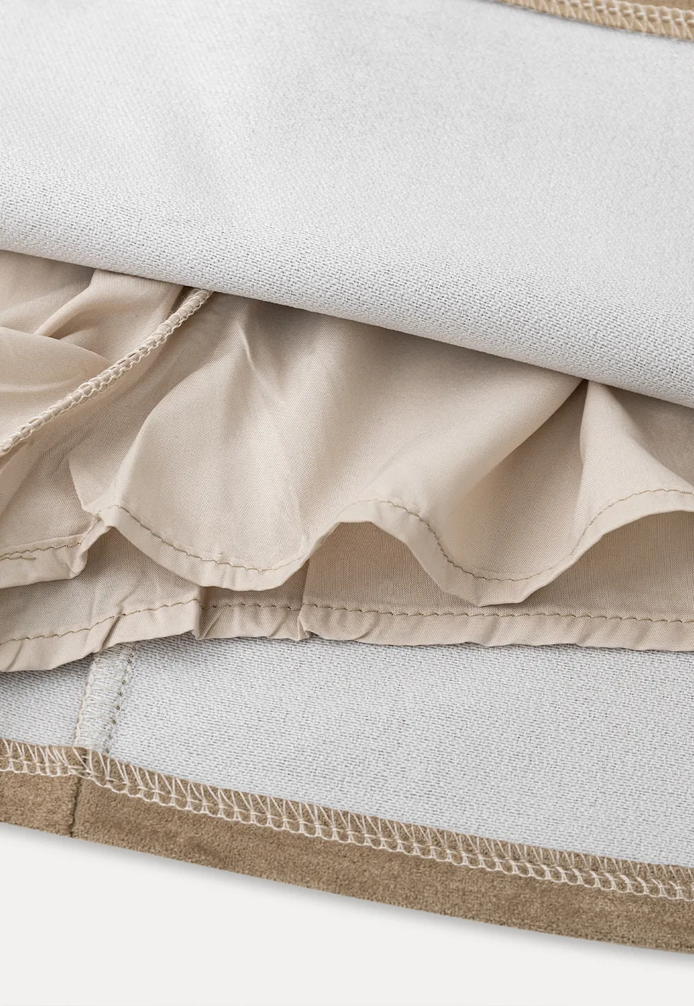 Suede Mini Skirt with Belted Waistband