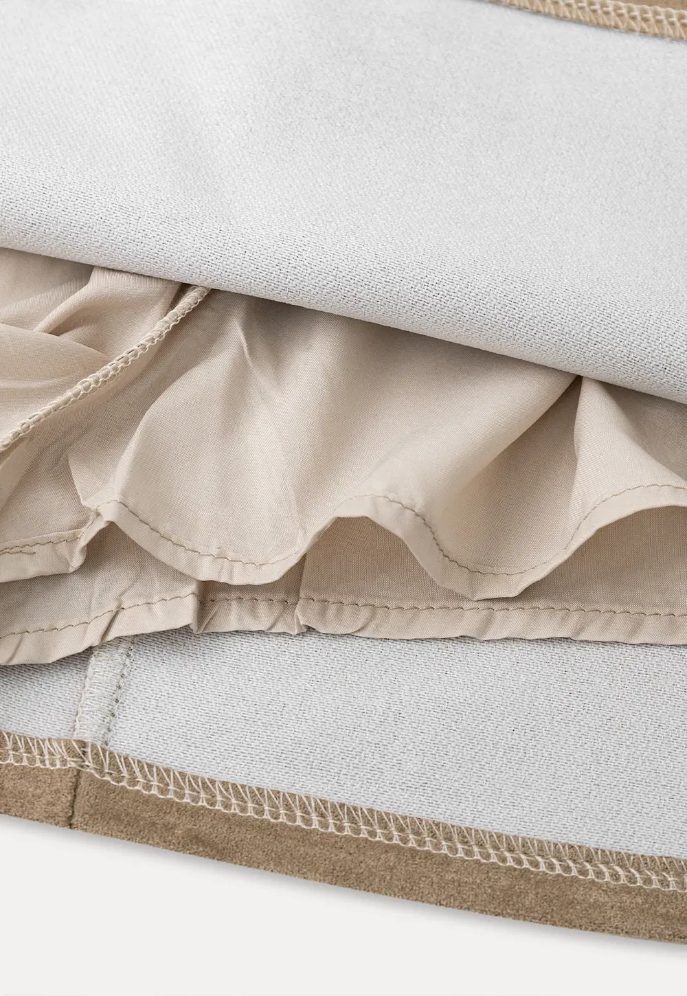 Suede Mini Skirt with Belted Waistband