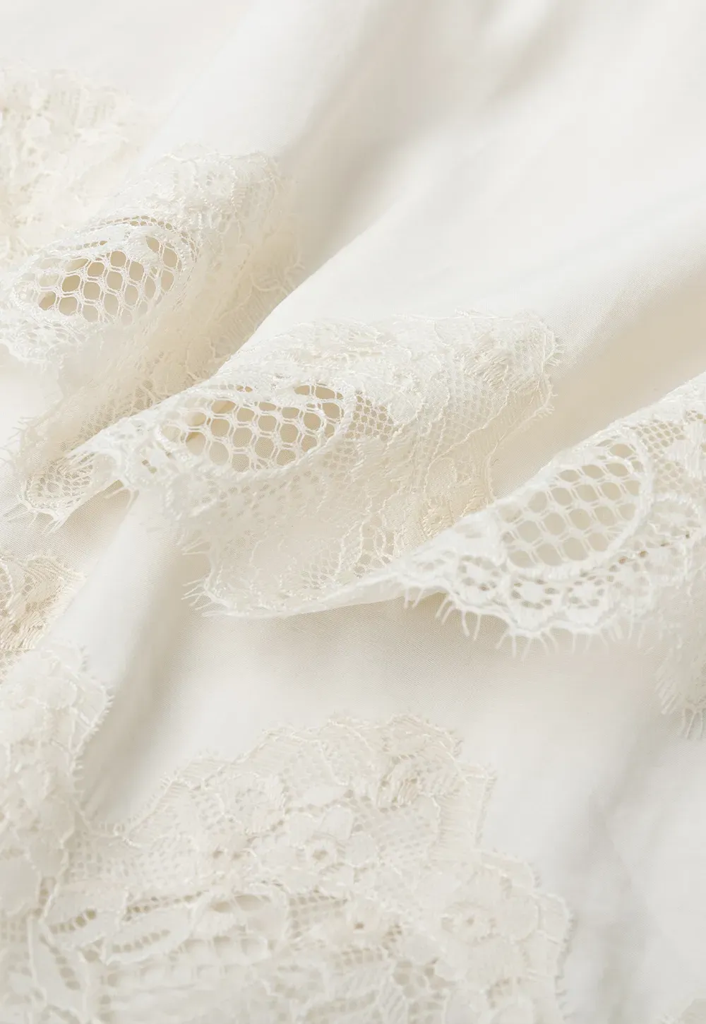 Lace Trim Flared Midi Skirt