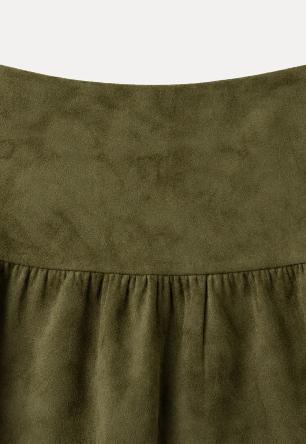 Tiered Suede Midi Skirt