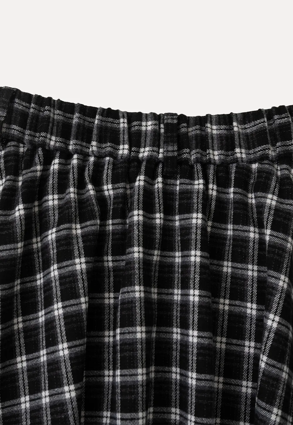 Asymmetrical Hem Plaid Midi Skirt