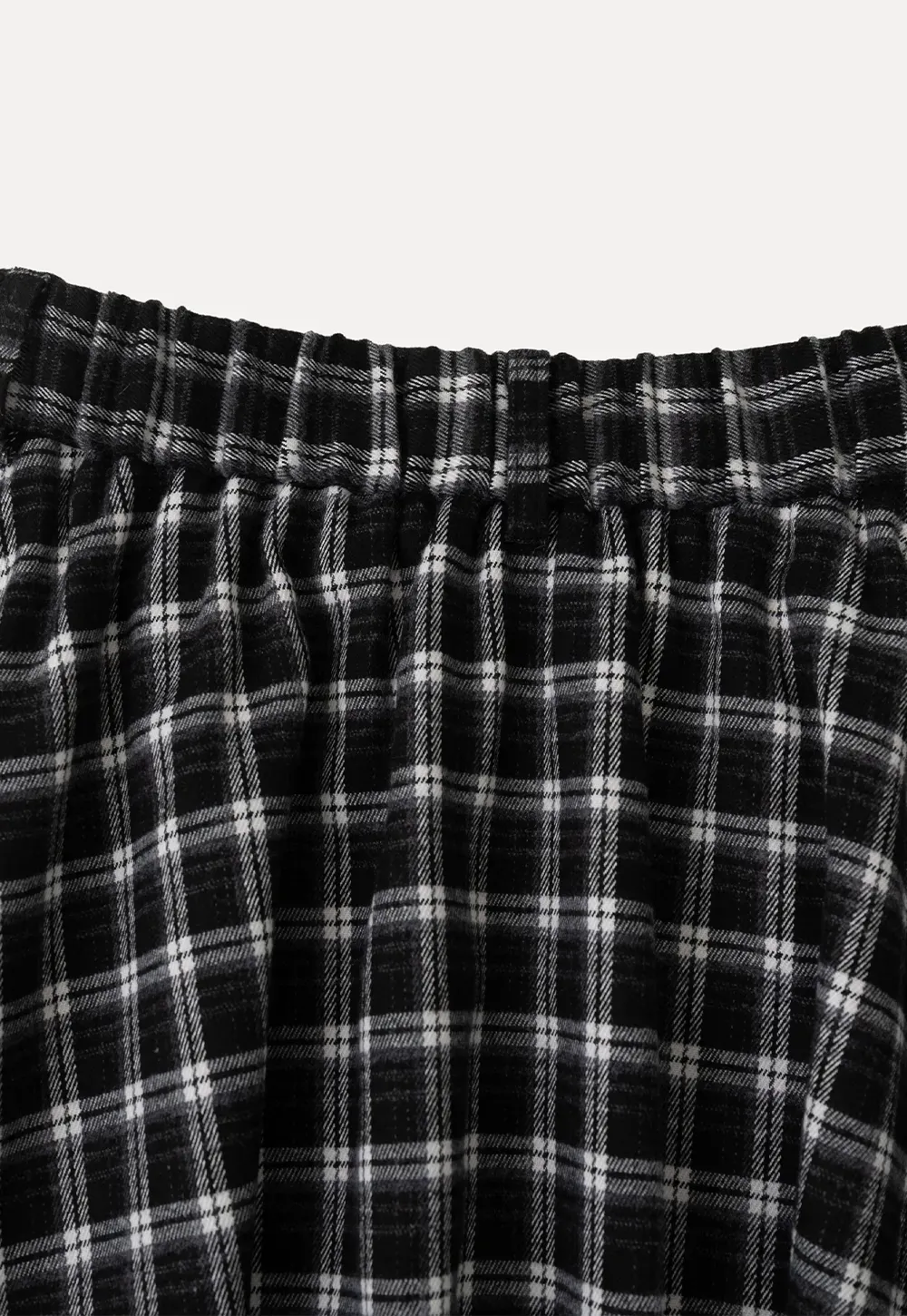 Asymmetrical Hem Plaid Midi Skirt