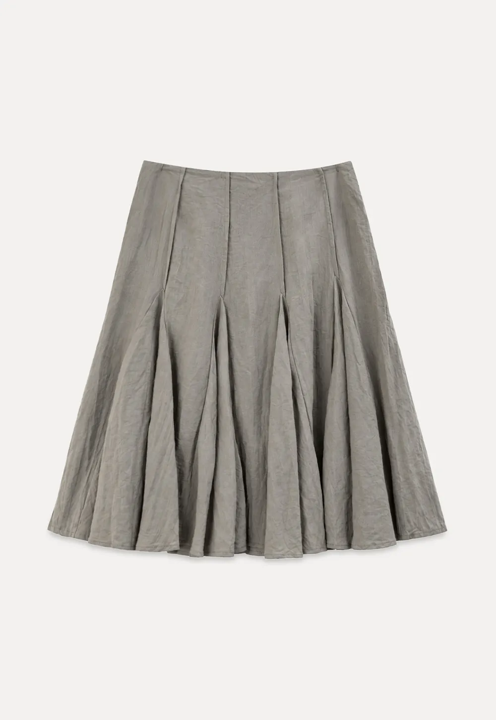 Pleated A-Line Midi Skirt