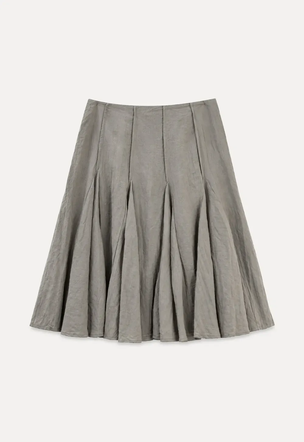 Pleated A-Line Midi Skirt