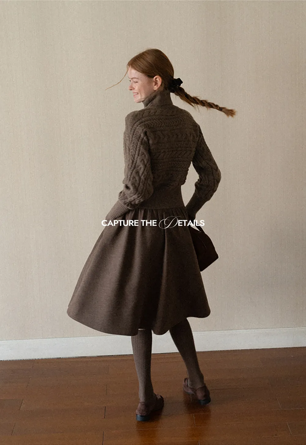 Pleated A-Line Midi Skirt