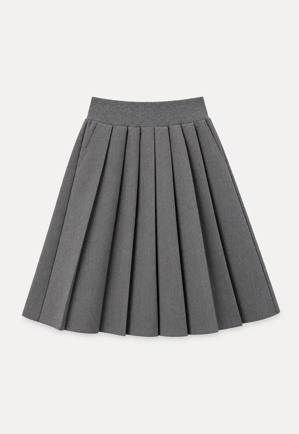 Pleated A-Line Midi Skirt