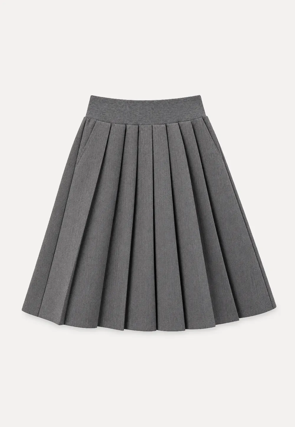 Pleated A-Line Midi Skirt