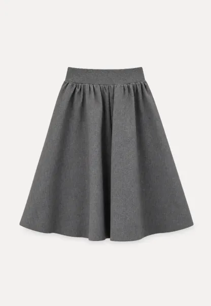 Pleated A-Line Midi Skirt
