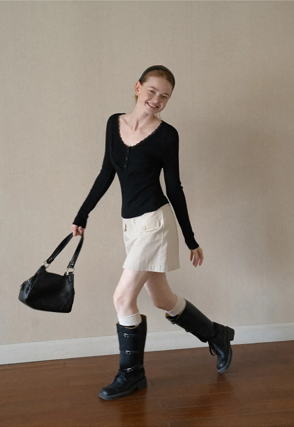 High Waist Utility Pocket Mini Skirt