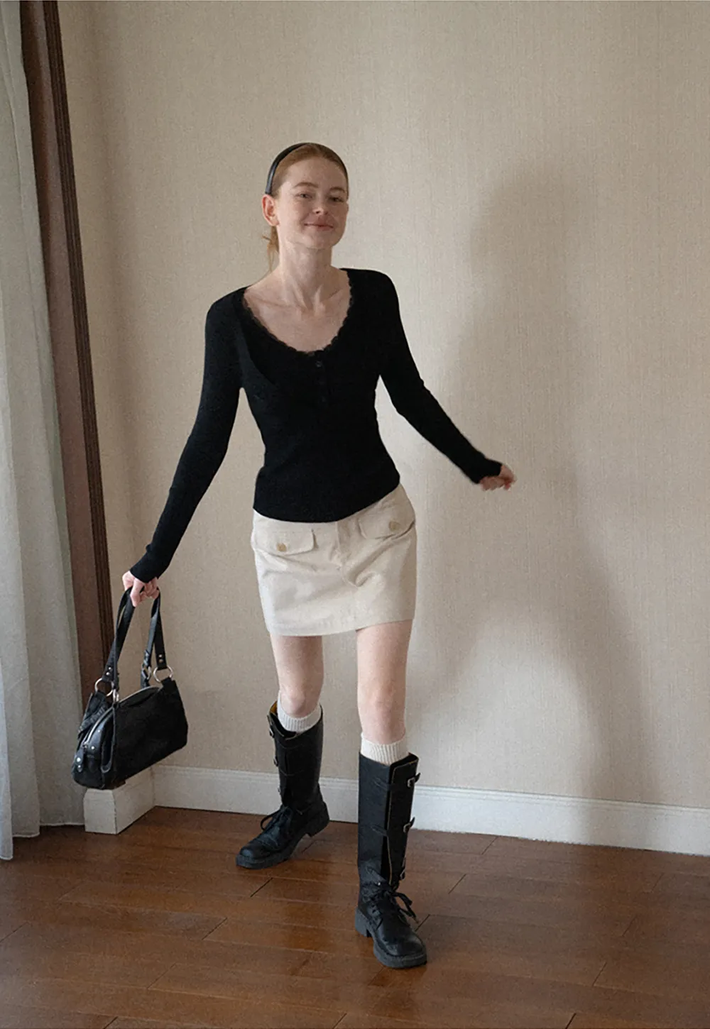 High Waist Utility Pocket Mini Skirt