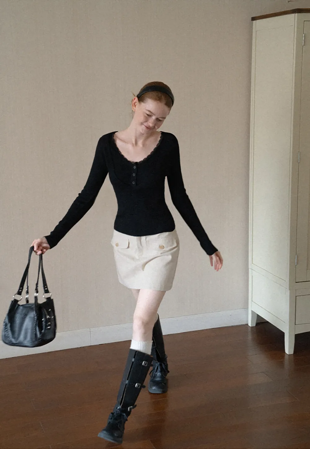 High Waist Utility Pocket Mini Skirt
