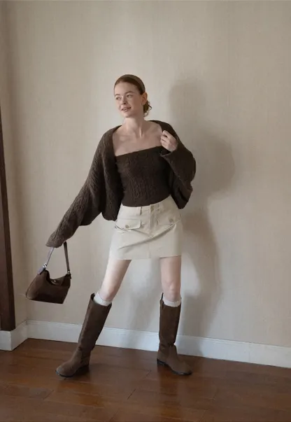 High Waist Utility Pocket Mini Skirt