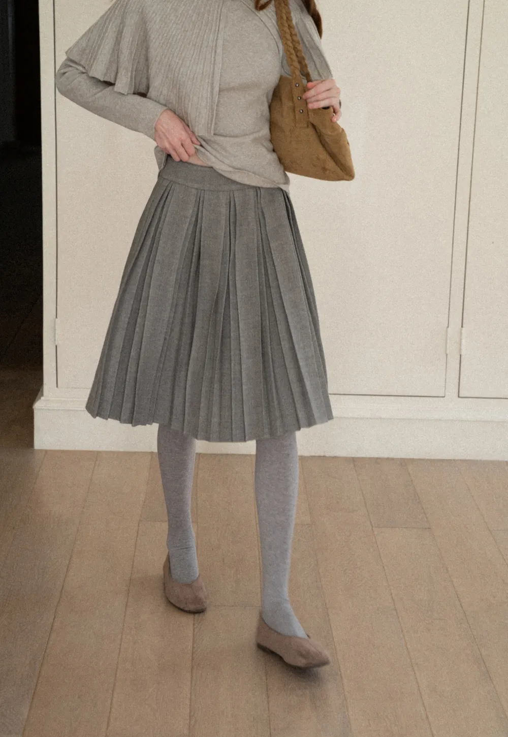 Pleated High Waist Skirt