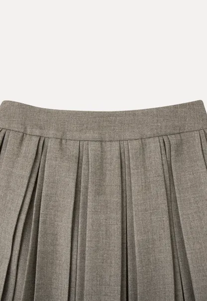 Pleated High Waist Skirt