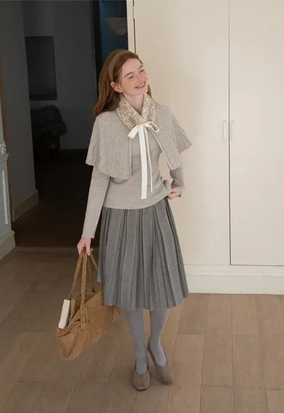 Pleated High Waist Skirt